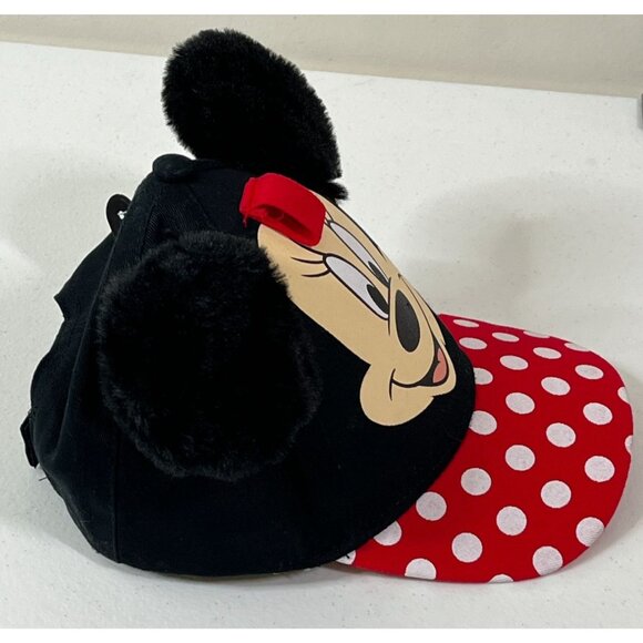 CLEARANCE Disney Minnie Mouse Hat Girls Kids Baseball Cap Red Black Polka Dots - Picture 8 of 8